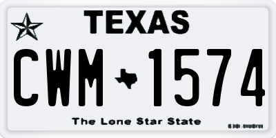 TX license plate CWM1574