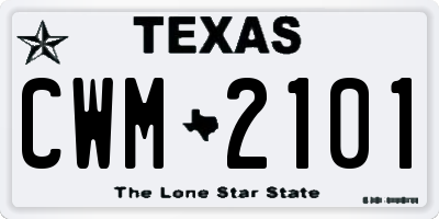 TX license plate CWM2101