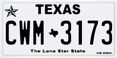TX license plate CWM3173