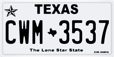 TX license plate CWM3537
