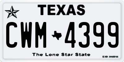 TX license plate CWM4399