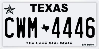 TX license plate CWM4446