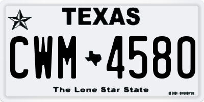 TX license plate CWM4580