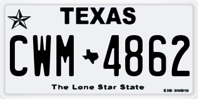 TX license plate CWM4862