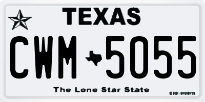 TX license plate CWM5055