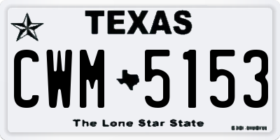 TX license plate CWM5153