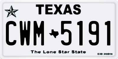 TX license plate CWM5191