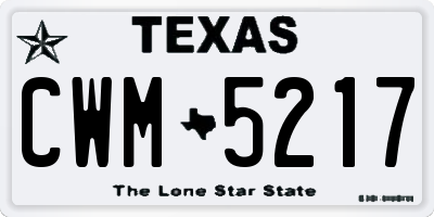 TX license plate CWM5217