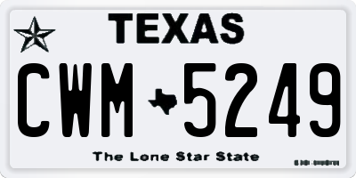 TX license plate CWM5249