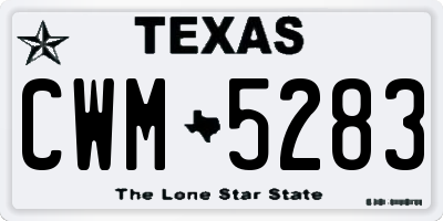 TX license plate CWM5283