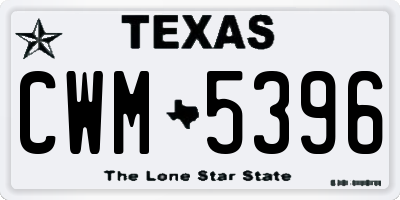 TX license plate CWM5396