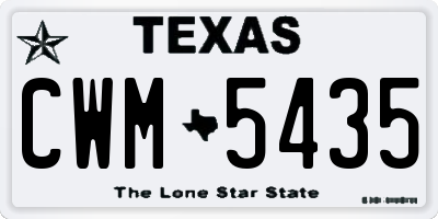TX license plate CWM5435