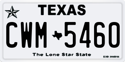 TX license plate CWM5460
