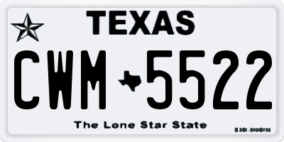 TX license plate CWM5522