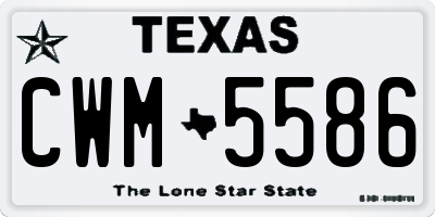 TX license plate CWM5586