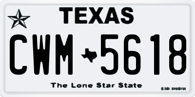 TX license plate CWM5618