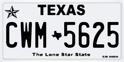 TX license plate CWM5625