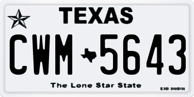 TX license plate CWM5643