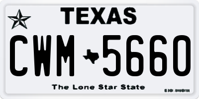 TX license plate CWM5660
