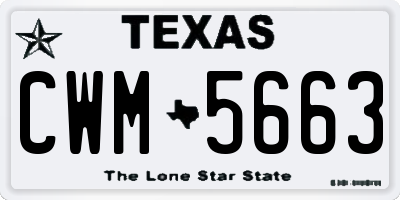TX license plate CWM5663