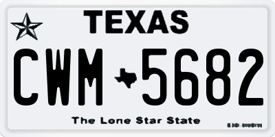 TX license plate CWM5682