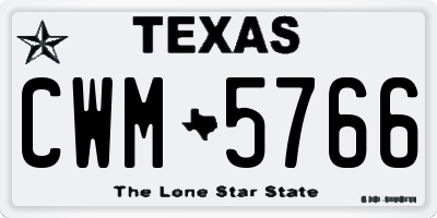 TX license plate CWM5766