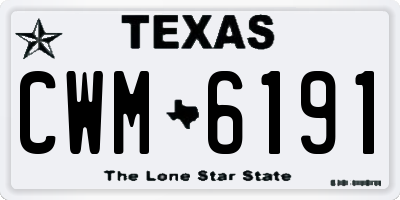 TX license plate CWM6191