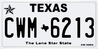 TX license plate CWM6213