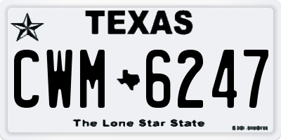 TX license plate CWM6247