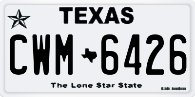 TX license plate CWM6426