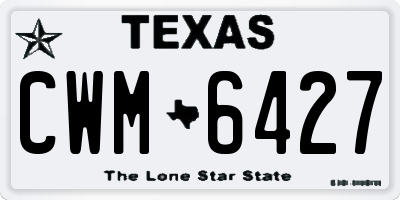 TX license plate CWM6427
