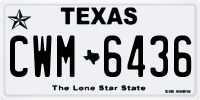 TX license plate CWM6436