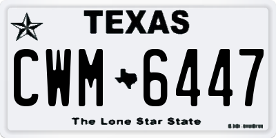 TX license plate CWM6447