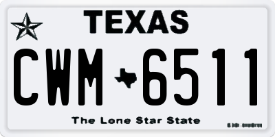 TX license plate CWM6511