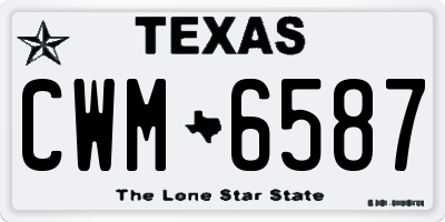 TX license plate CWM6587