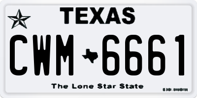 TX license plate CWM6661
