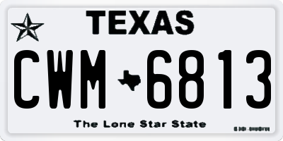 TX license plate CWM6813