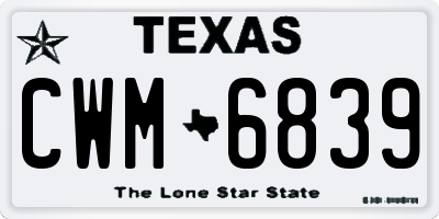TX license plate CWM6839