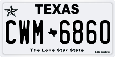 TX license plate CWM6860