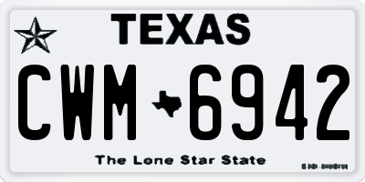 TX license plate CWM6942