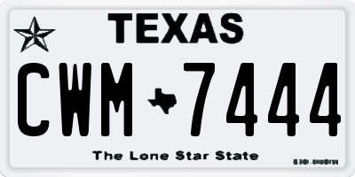 TX license plate CWM7444