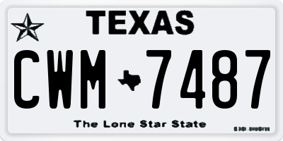 TX license plate CWM7487
