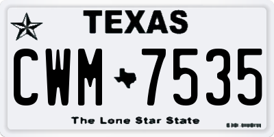 TX license plate CWM7535