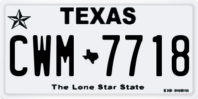TX license plate CWM7718