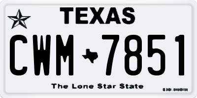 TX license plate CWM7851