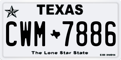 TX license plate CWM7886