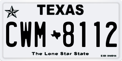 TX license plate CWM8112