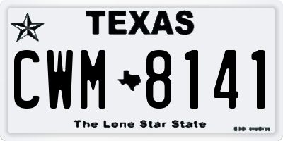 TX license plate CWM8141
