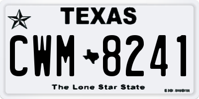 TX license plate CWM8241