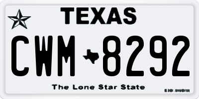 TX license plate CWM8292